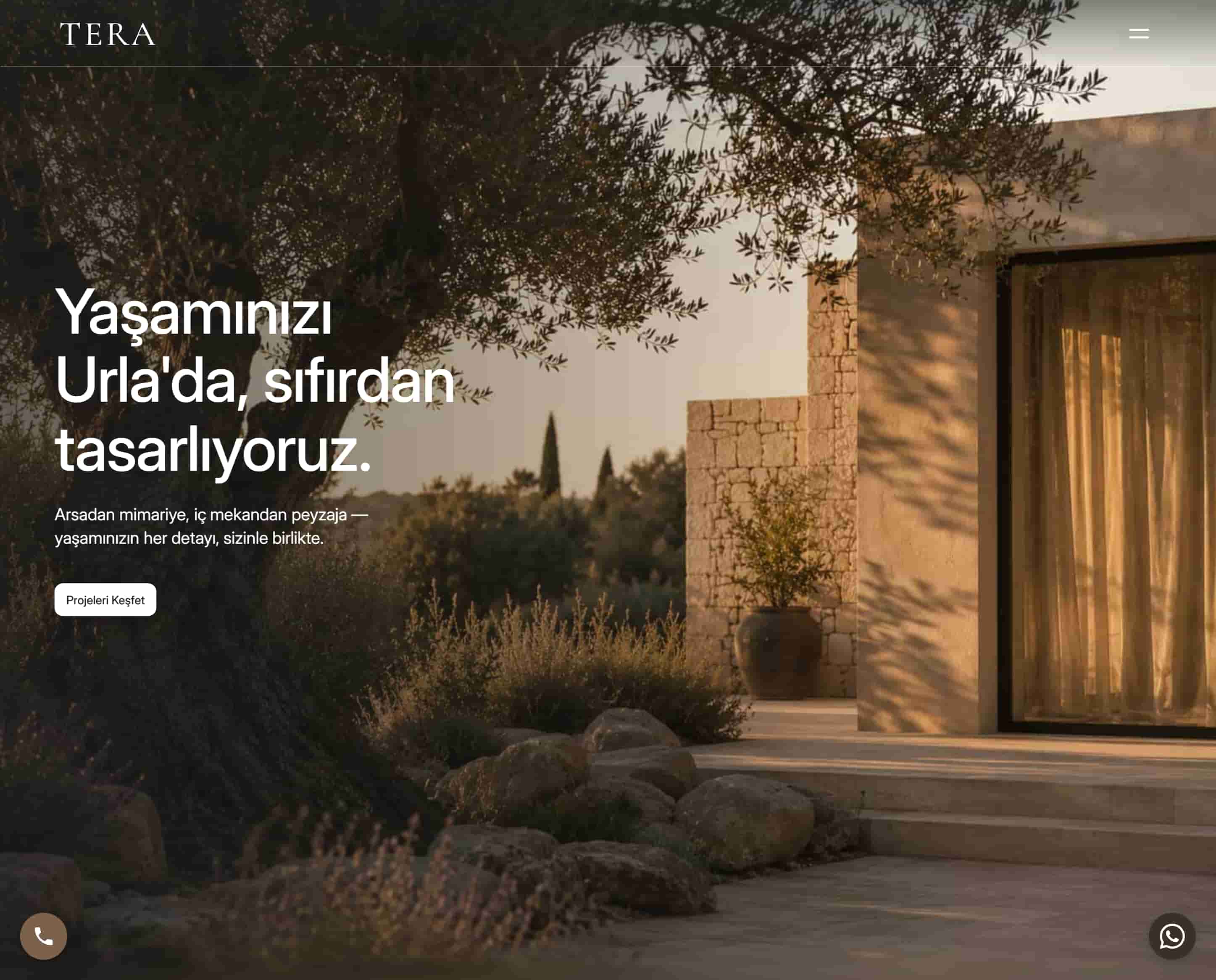 Tera Urla gayrimenkul ve yaşam projesi web sitesi
