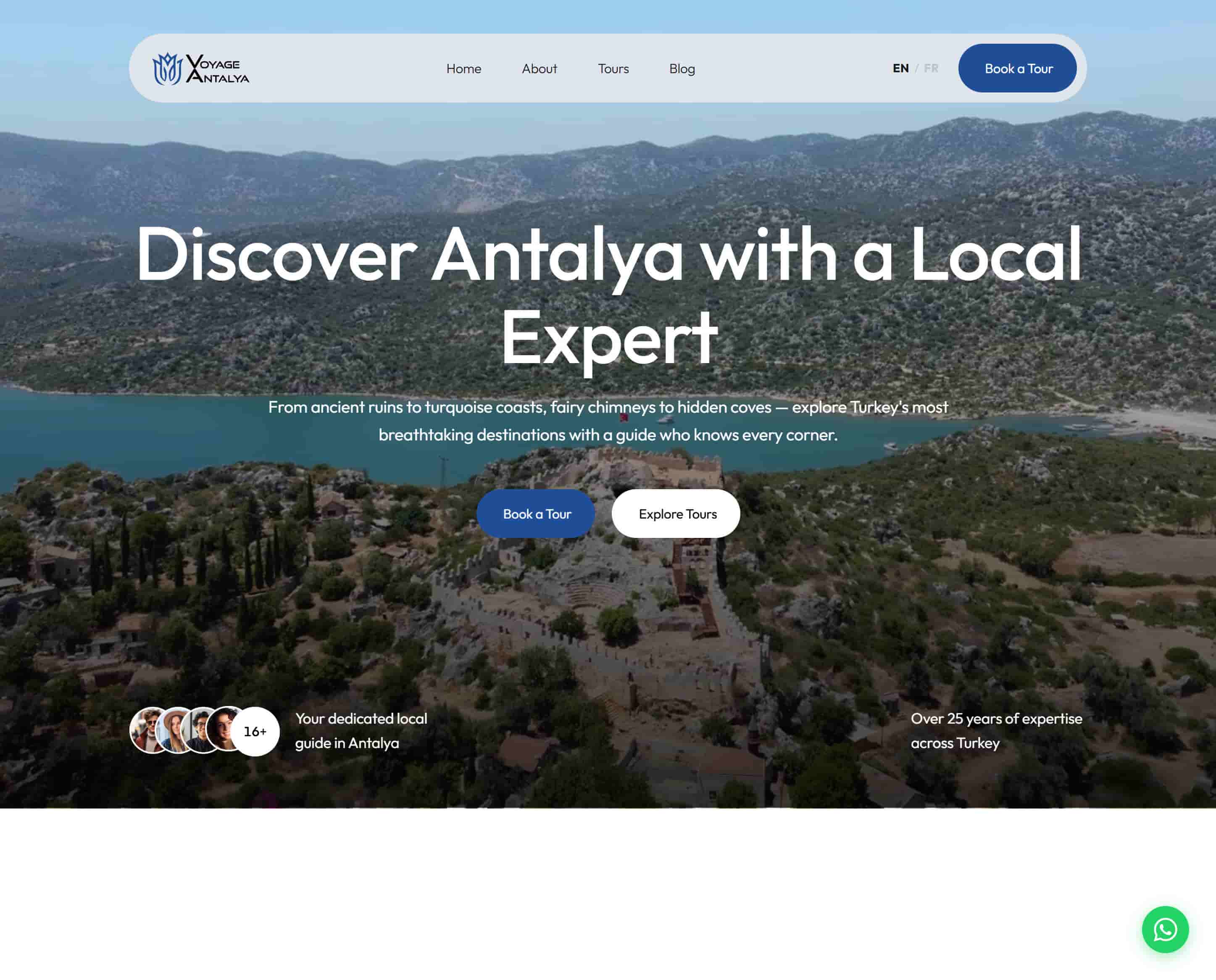Voyage Antalya turizm web sitesi görünümü